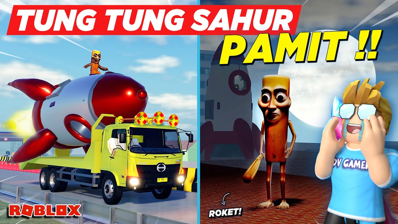 ANTAR TUNG TUNG SAHUR MUDIK NAIK TRUK RAKSASA ANGKUT ROKET !! ROLEPLAY TRUK TELOLET - Roblox
