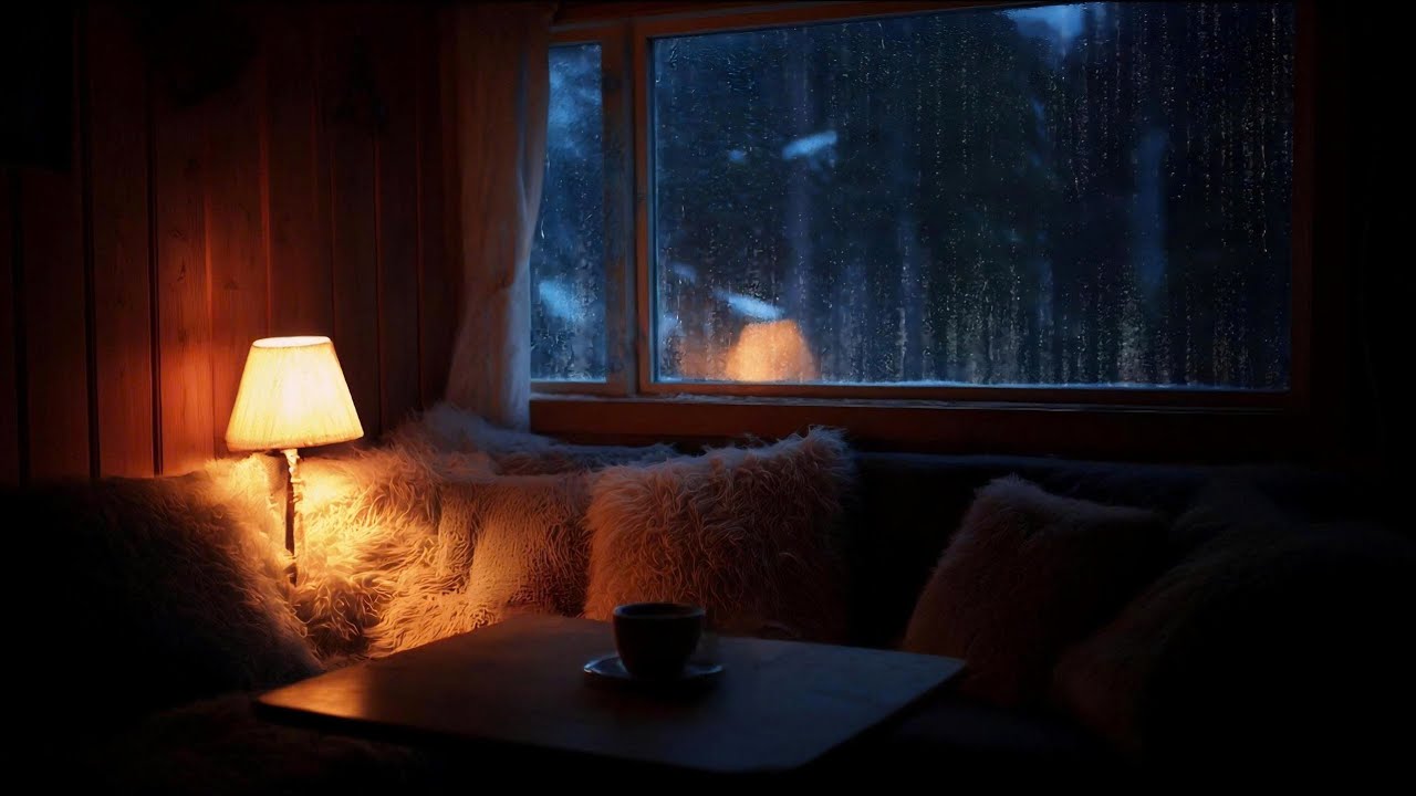 Rain Outside & on Window Glass | Relaxing Wind Ambience 