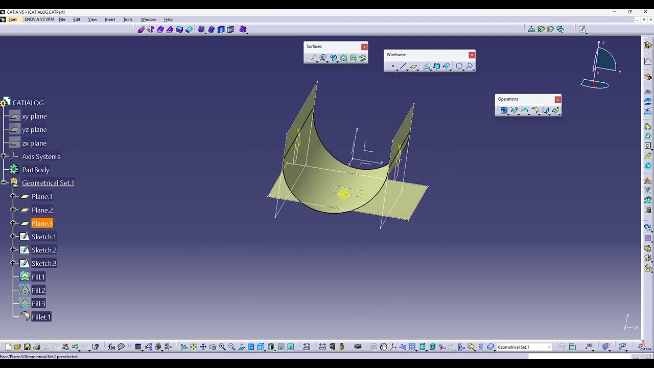 Tri-Tangent Fillet CATIA V5 - CATIALOG
