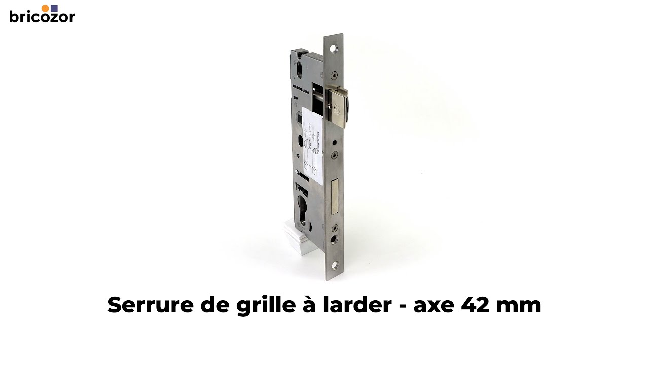 VID&Eacute;O 360&deg; - Serrure de grille &agrave; larder - axe 42 mm TIRARD