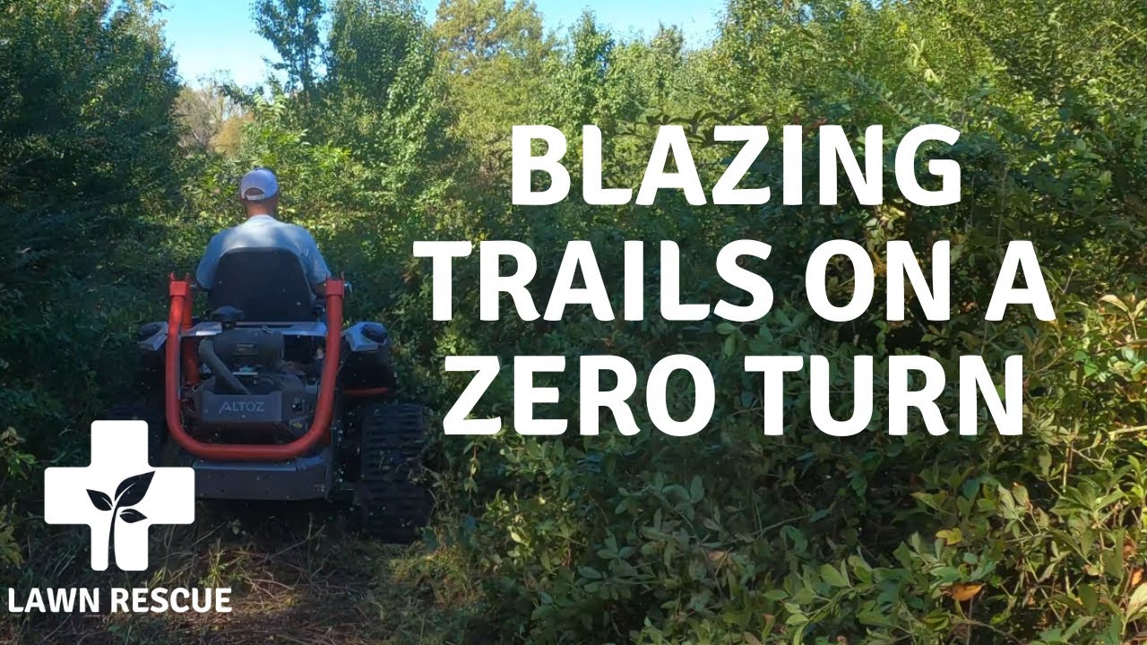 Mowing Thick Brush | Blazing Trails Altoz TRX 766i | Lawn Cleanup | Dog Attack!