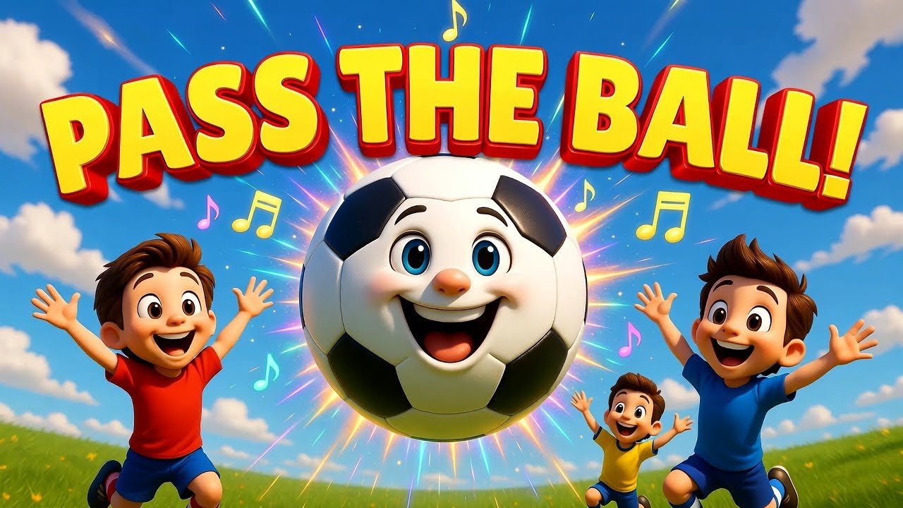 Pass the Ball, Play as One! ⚽ | Kids Football Song | Teamwork Cartoon for Children #kidsfootball 
