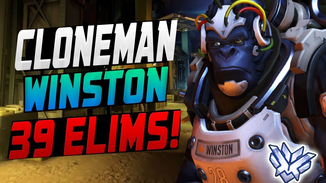 CLONEMAN16 INSANE WINSTON! 39 ELIMS! [ OVERWATCH SEASON 9 TOP 500 ]