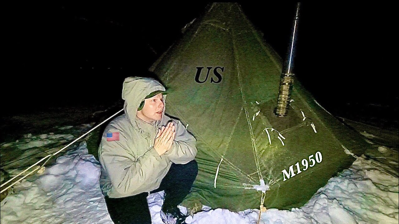 2 ночи в пятиместной арктической палатке M1950, температура -6F.