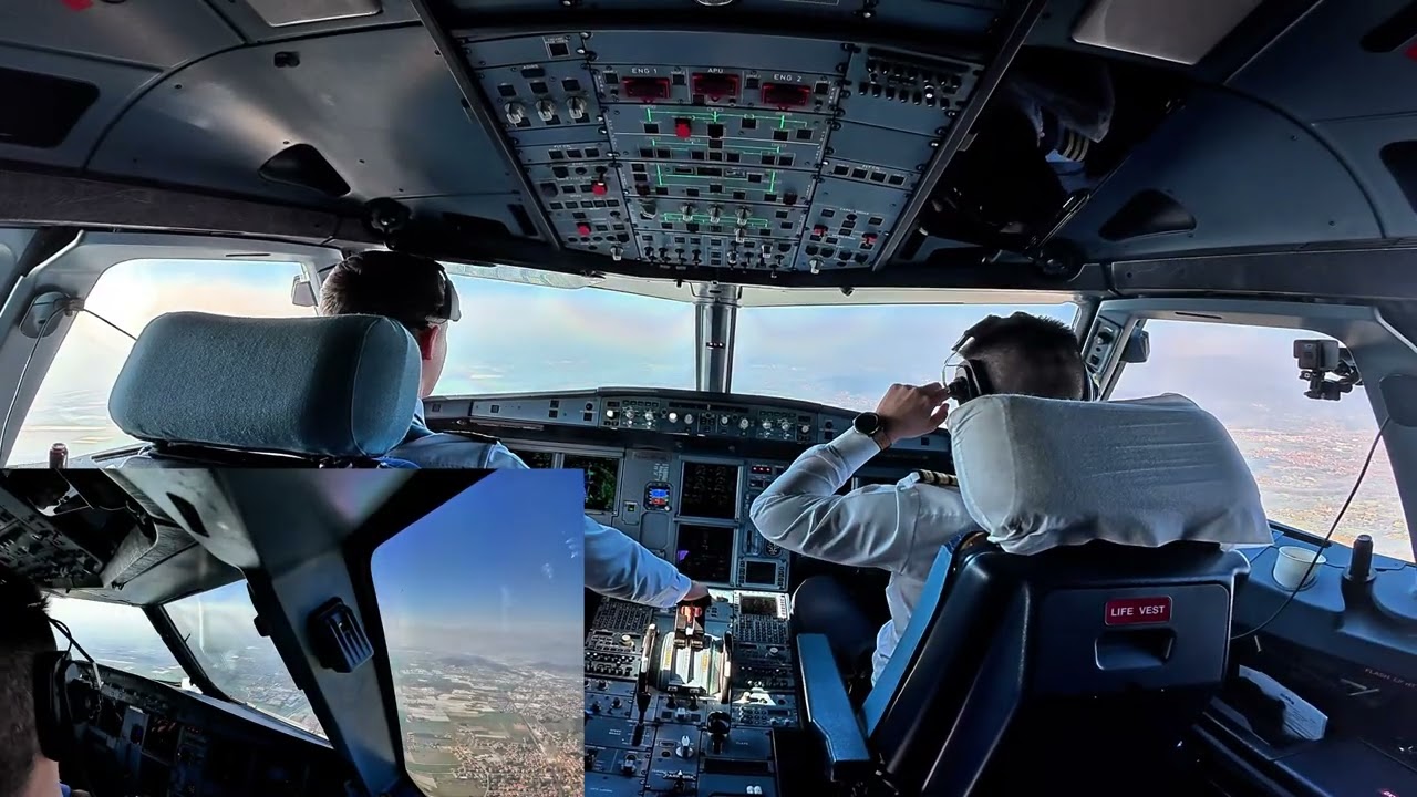 WHAT DOES A PILOT SEES DURING TAKE OFF AND LANDING? AIRBUS 320 Cockpit View Approaching Malpensa