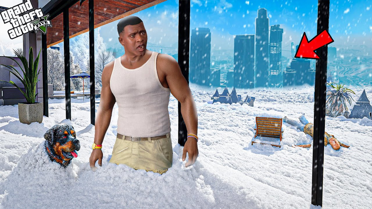 GTA 5 : Franklin Survived Biggest Snow Storm In Los Santos In GTA 5 ! (GTA 5 Mods)