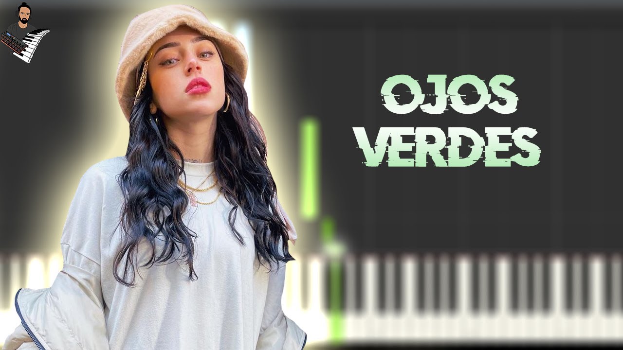 Nicki Nicole - Ojos Verdes | Instrumental Piano Tutorial / Partitura / Karaoke / MIDI