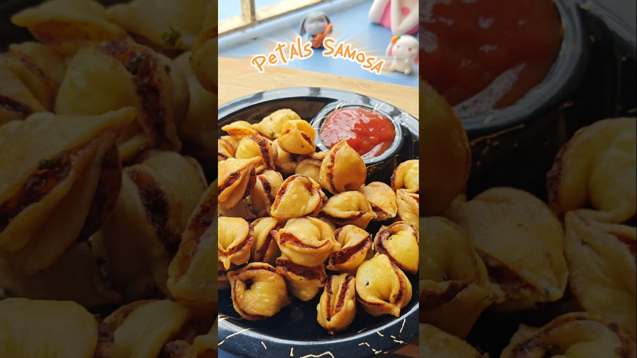 Petals Samosa Recipe 🌼| Unique Crispy Tea-Time Snack #shorts #samosa #viralvideo #shortsfeed