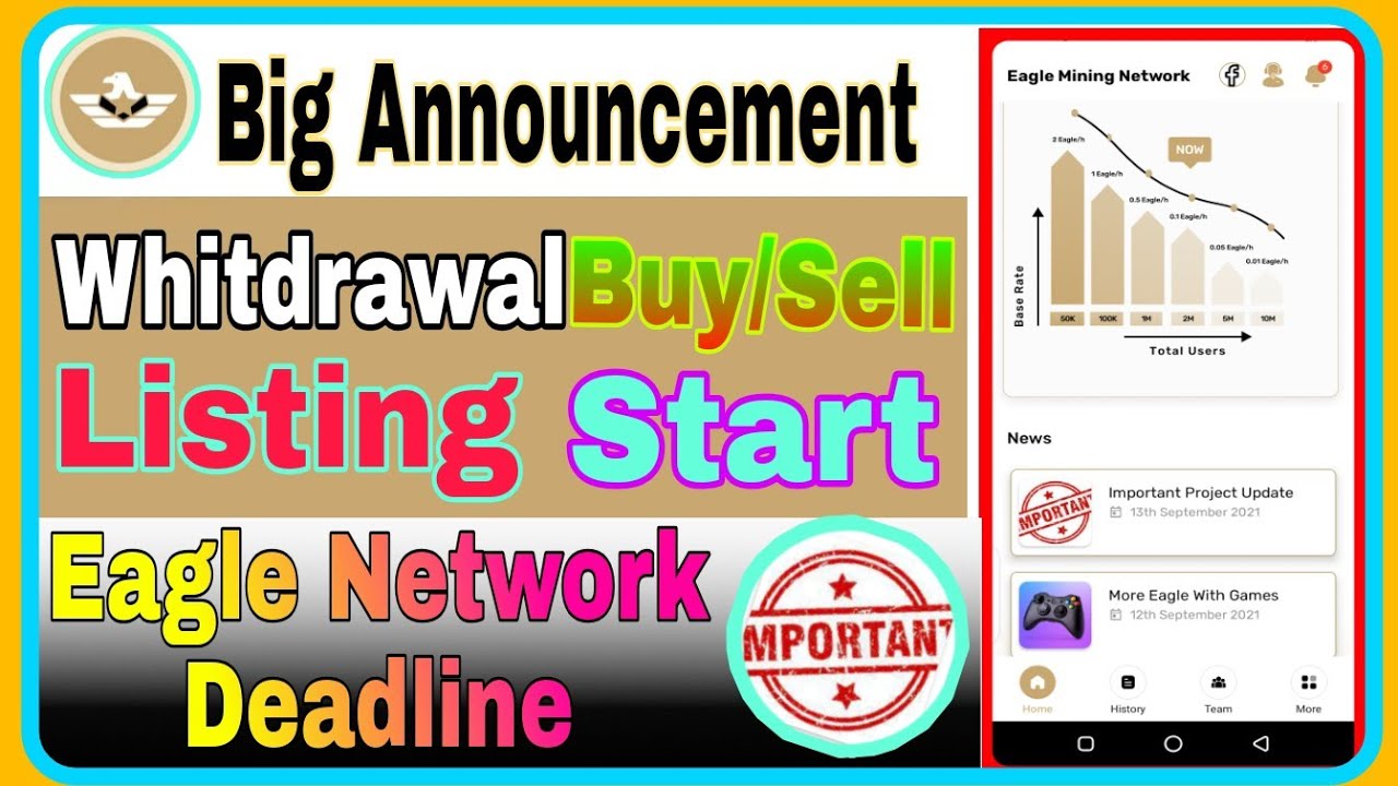 Eagle Network whitdrawal Deadline ||Eagle Network Buy and Sell and Listing Start || Big Announcement