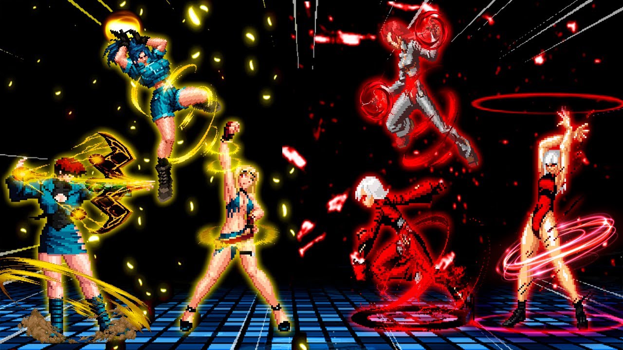 KOF Mugen Yellow Shine Girls Team VS Hell Blood Girls Team!