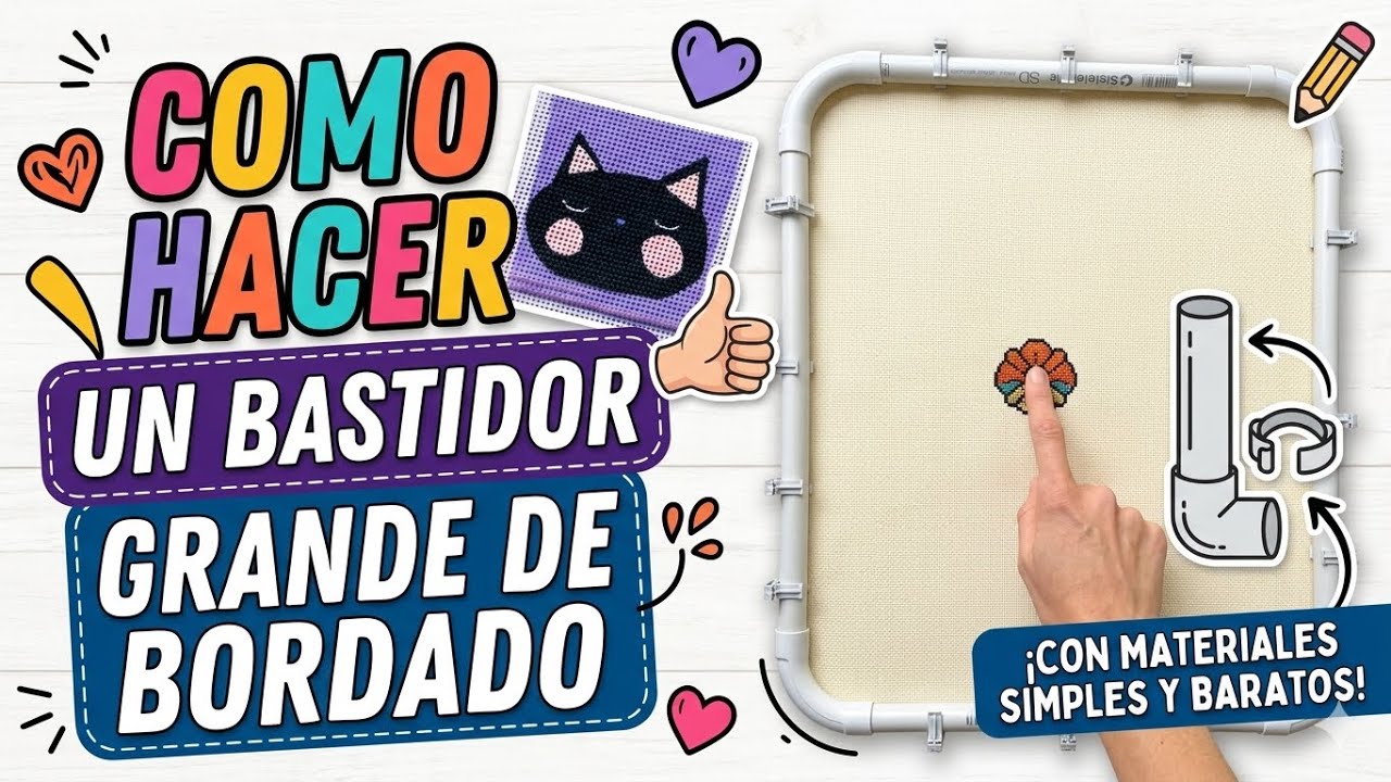 Cómo hacer un bastidor para bordar con aguja mágica - bastidor para punch needle - DIY