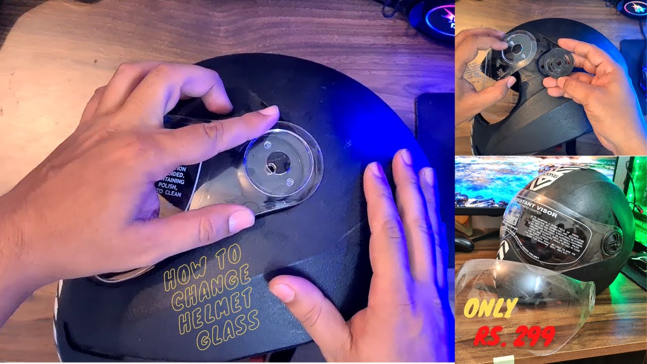 How To Remove/Replace Helmet Visor Easily @Home | SteelBird Adonis SB-50 🪖|Clear Visor Glass @299