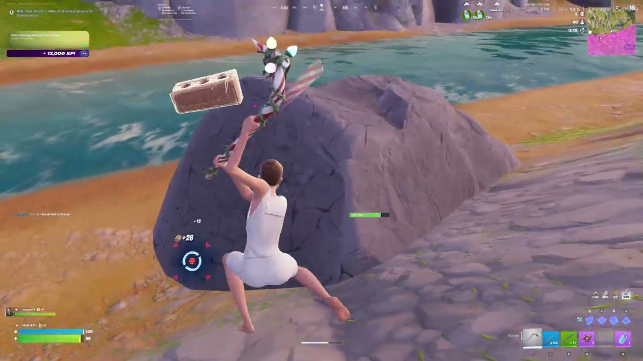 playing Fortnite battle royale with my friend