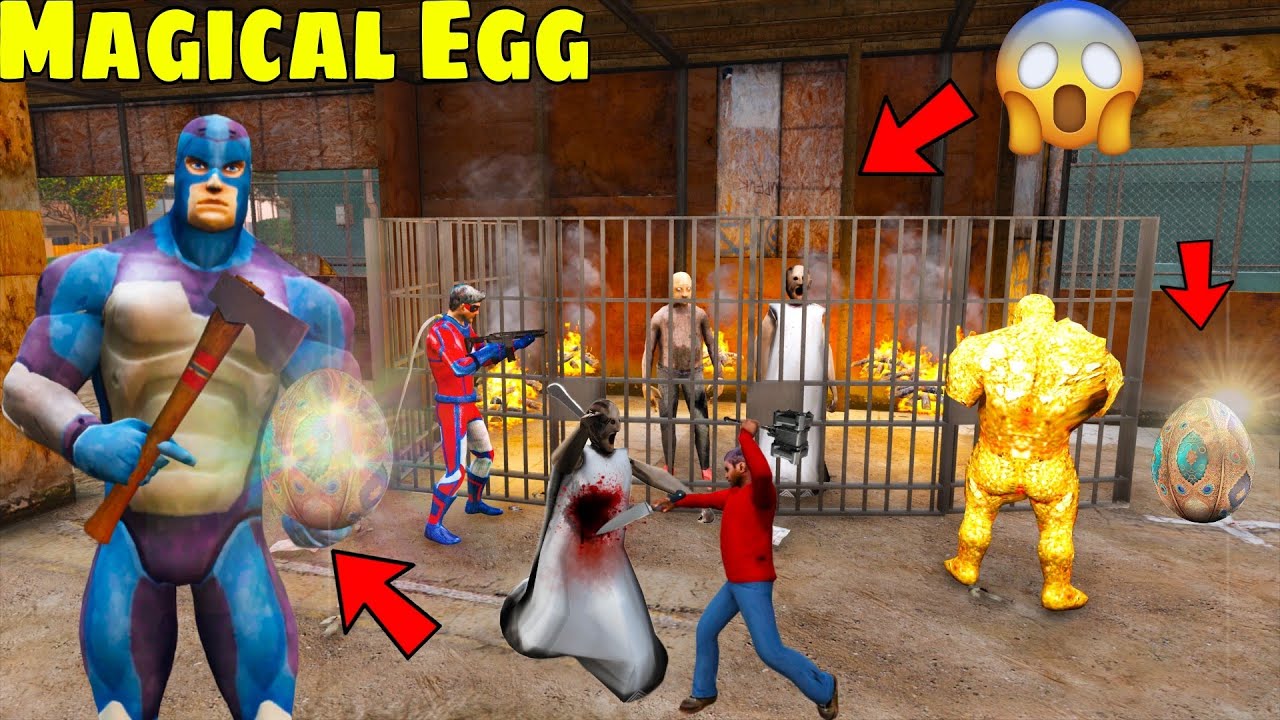 Rope Hero Find Secret Magical Egg and Fight With Granny Grandpa | Rope Hero Vice Town | Gta V Game