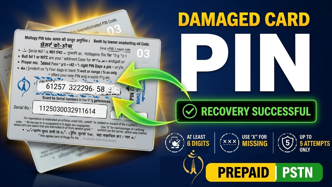 How to Recover NTC Damaged Recharge Card PIN Nepal | PREPAID | PSTN