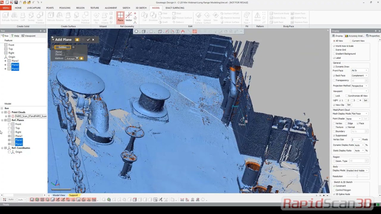 CAD Modeling from Long Range 3D Scan Data in Geomagic Design X