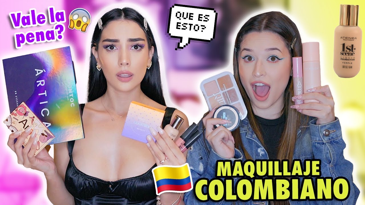 PROBANDO MAQUILLAJE COLOMBIANO😱🇨🇴¿SERA QUE ES BUENO? ft. LAURA MEJIA | Claudipia