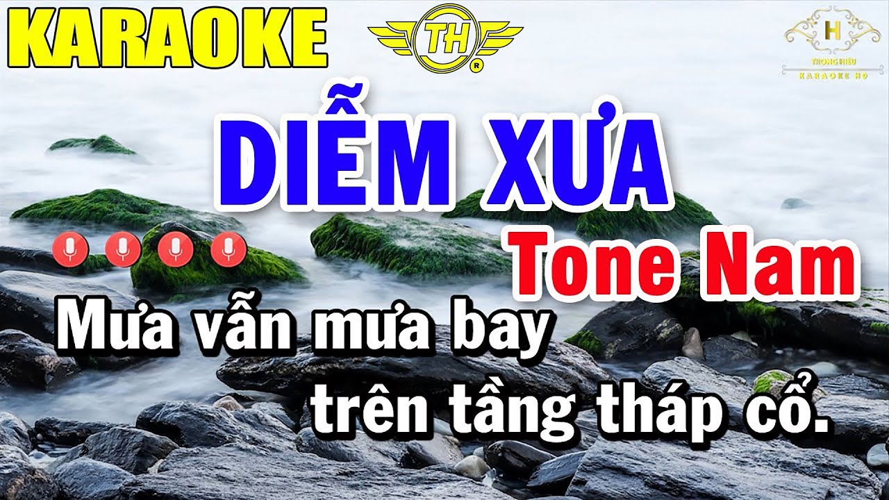 Diễm Xưa Karaoke Tone Nam Nhạc Sống | Beat Mới Dễ Hát Âm Thanh Chuẩn | Trọng Hiếu