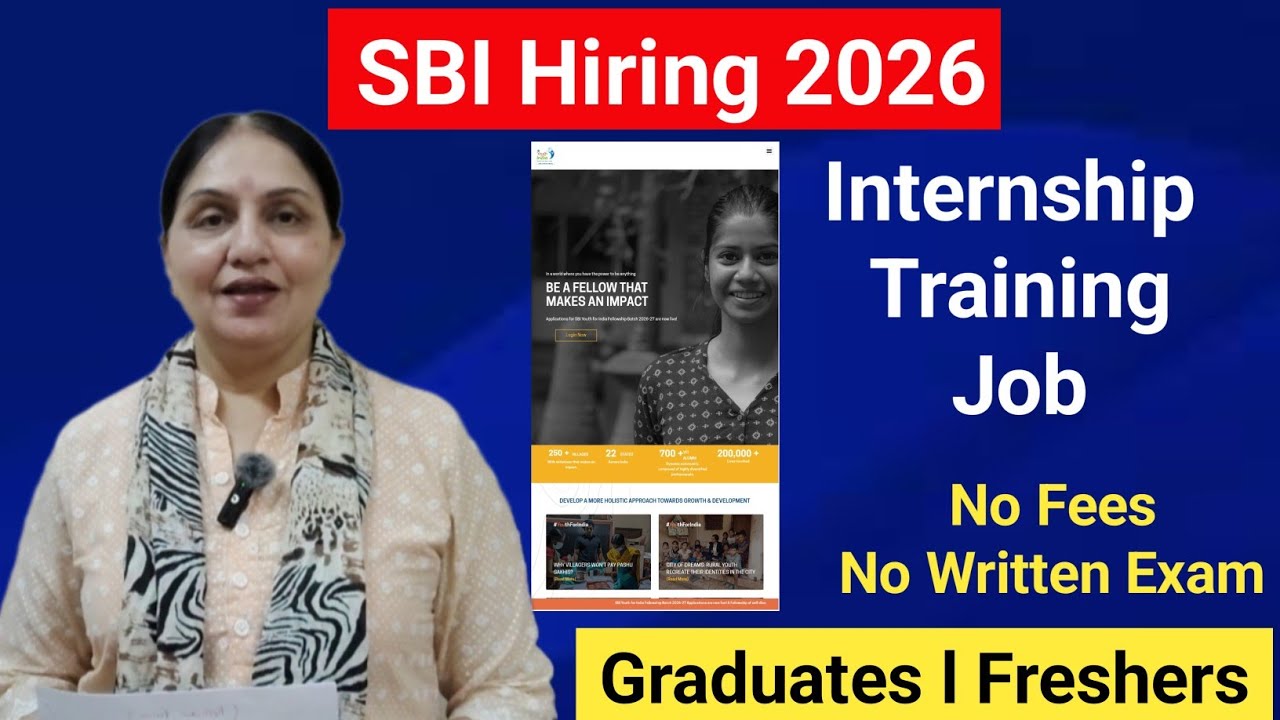 SBI Hiring Youth for India Fellowship 2026 l Eligibility, Stipend and benefits, Application Process.