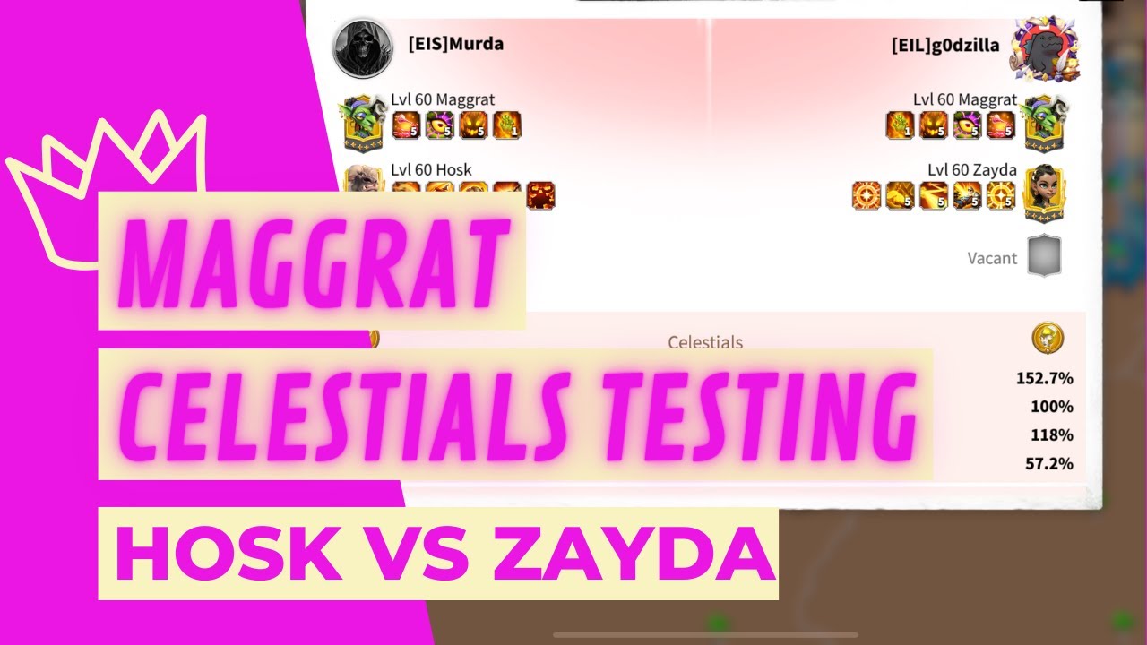 MAGGRAT CELESTIALS TESTING - HOSK VS ZAYDA | CALL OF DRAGONS