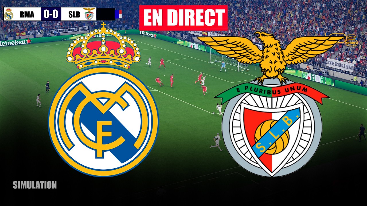 🔴EN DIRECT : REAL MADRID vs BENFICA | Ligue des champions UEFA | Simulation de match en direct PES