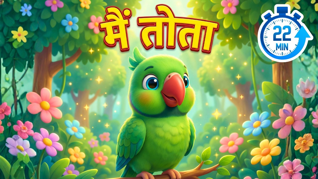 Main Tota Hindi Rhyme And More Kids Songs | मैं तोता मैं तोता | Hindi Rhyme I 22 Minutes