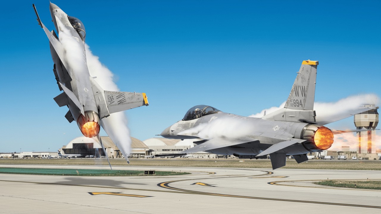 Женщина-пилот американского F-16 совершила невероятный маневр во время аварийной ситуации.