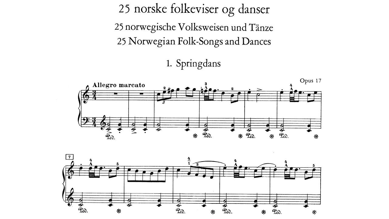 Edvard Grieg - 25 Norwegian Folk Songs and Dances, op. 17 [With score]