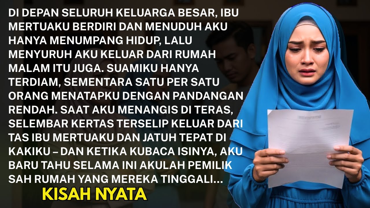 IBU MERTUAKU MENGUSIRKU DI DEPAN KELUARGA, TAPI KERTAS YANG JATUH DARI TASNYA MENGUBAH SEGALANYA