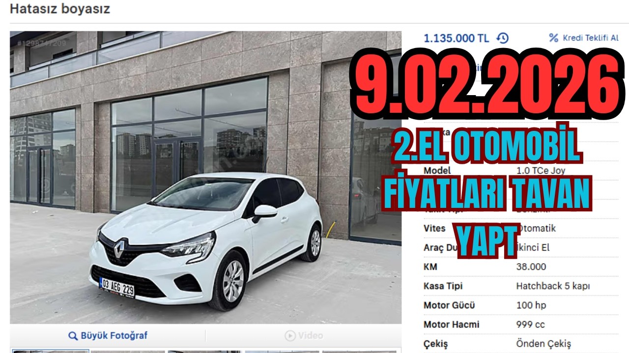 OTOMOBİL 2.EL FİYATLARI TAVAN YAPTI SATIŞ VARMI ? 9.02.2026
