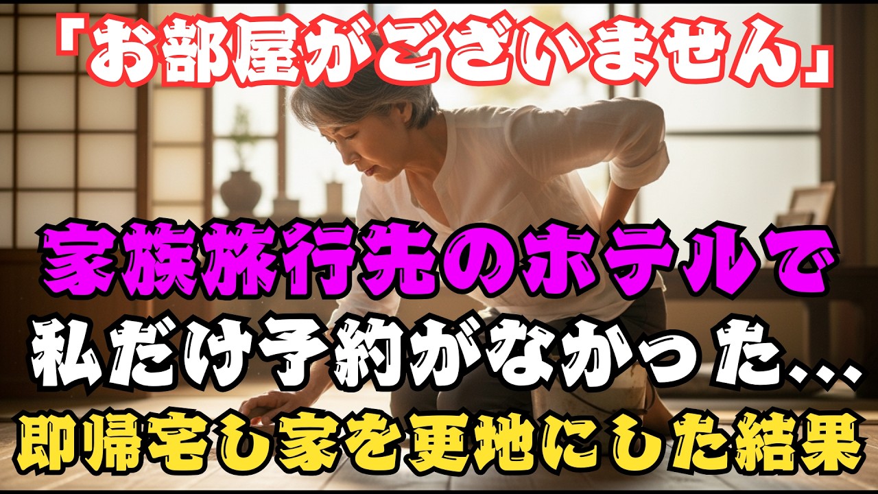 家族旅行で私だけ予約キャンセル?! 嘲笑う息子夫婦を置いて帰宅し、即座に実家を更地にしてやった話【60代以上の方へ】.