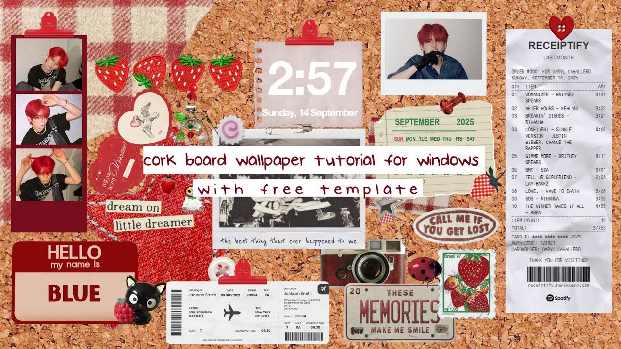 how to make cork board wallpaper + free template
