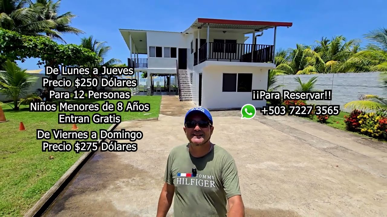 Hermoso Rancho de Playa Para Rentar En EL SALVADOR. COCO BEACH HOUSE. En Sonsonate. 