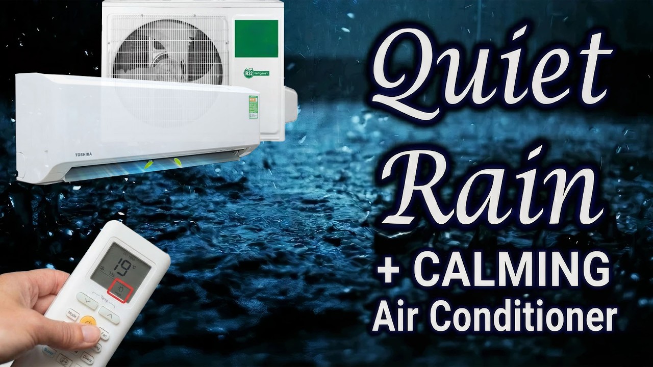 FALL ASLEEP FAST with Ac Noise & Quiet Rain + CALMING Air Conditioner - 12 Hours Of Relaxing Ambient