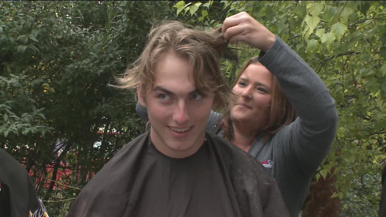 Shaving their heads for a good cause