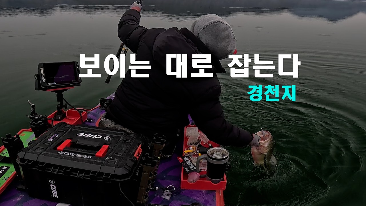 보이는 대로 잡는다 라이브어탐기와 함께 배스낚시 로렌스 엑티브 타겟 lowrance active target #경천지#배스낚시#밸리보트#BASS FISHING