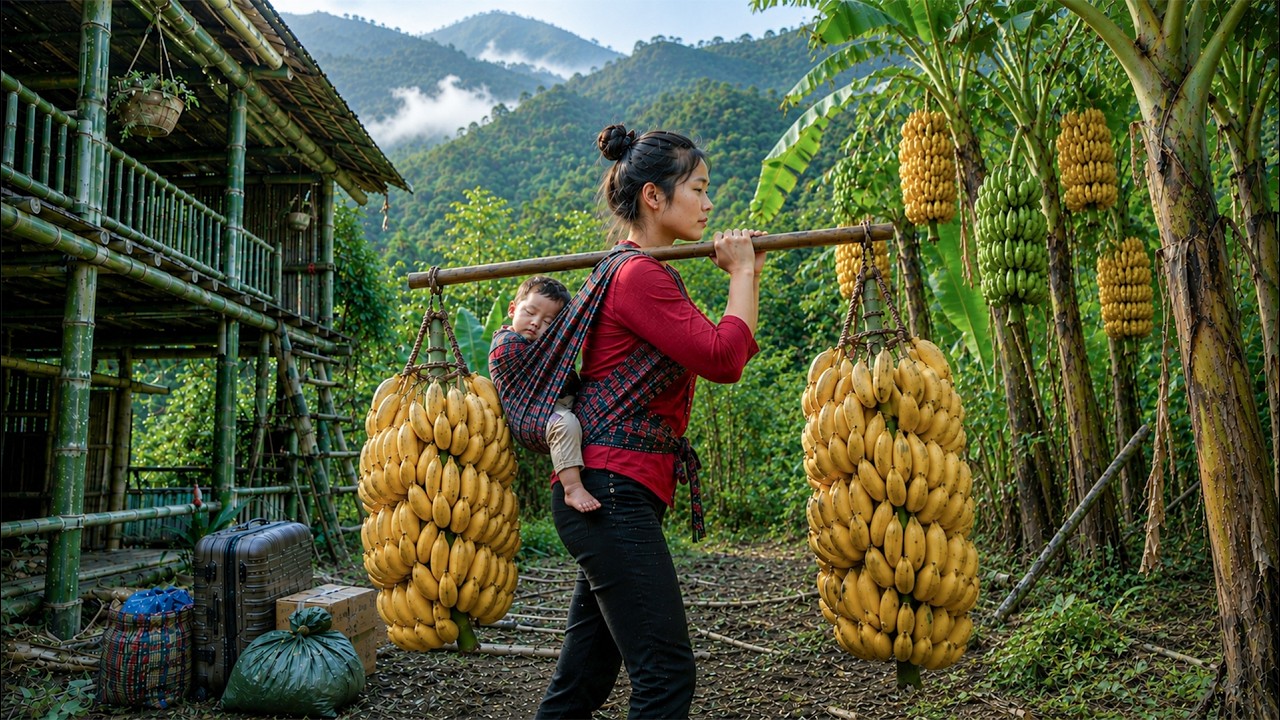 My father-in-law kicked me out house - single mom survive alone in the forest: harvest, cooks