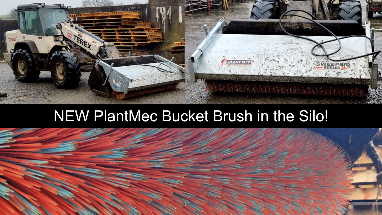 Using our new bucket brush in the POURING RAIN!!!