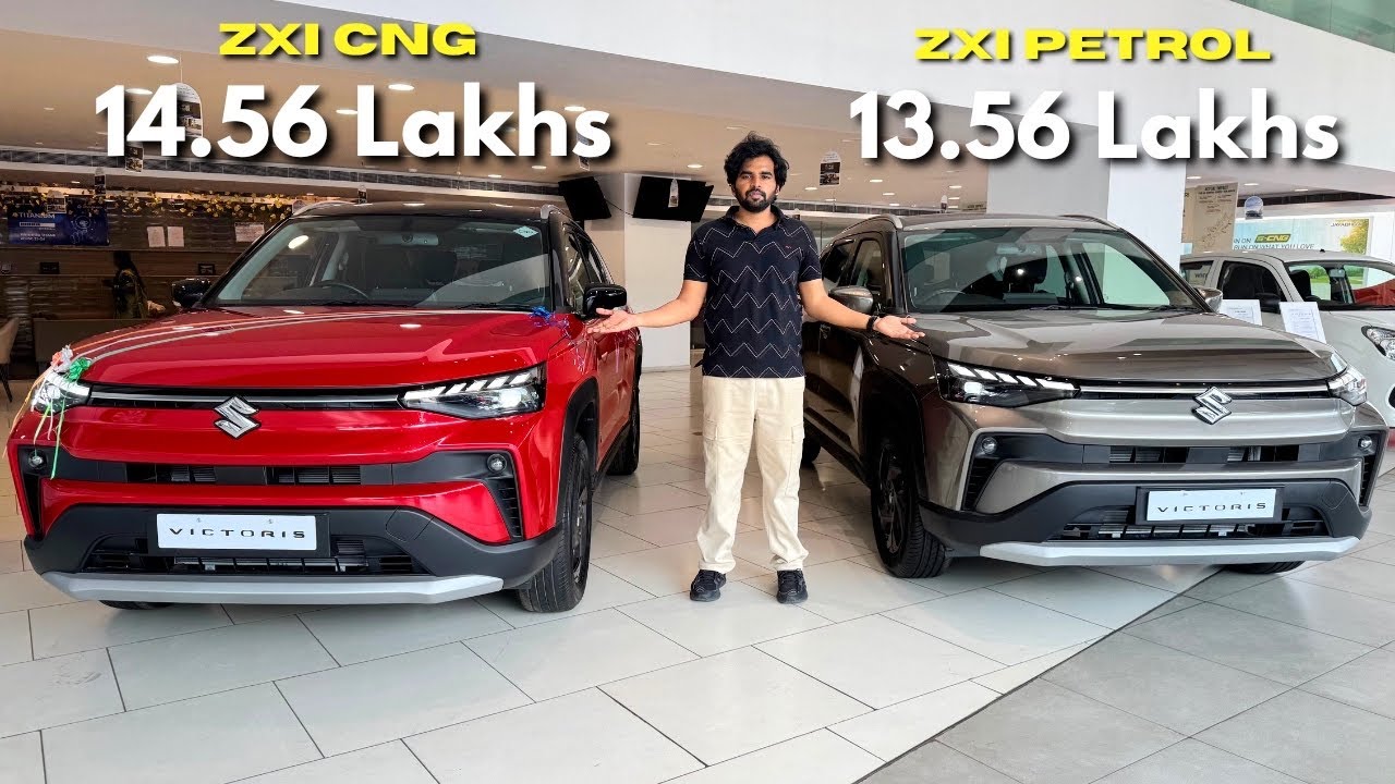 Сравнение Maruti Suzuki Victoris ZXI Petrol и ZXI CNG 2026 года | Подробный сравнительный обзор с...