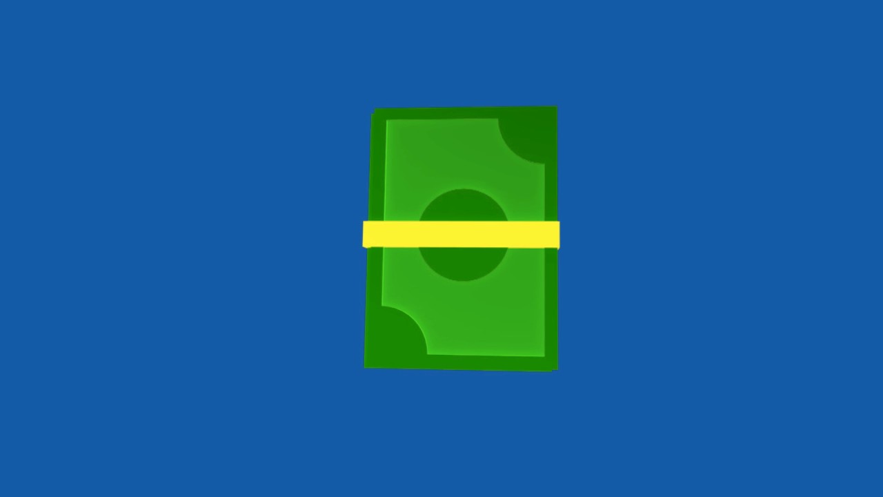 Cash Stack Animated Blue Screen - Green Screen Footage