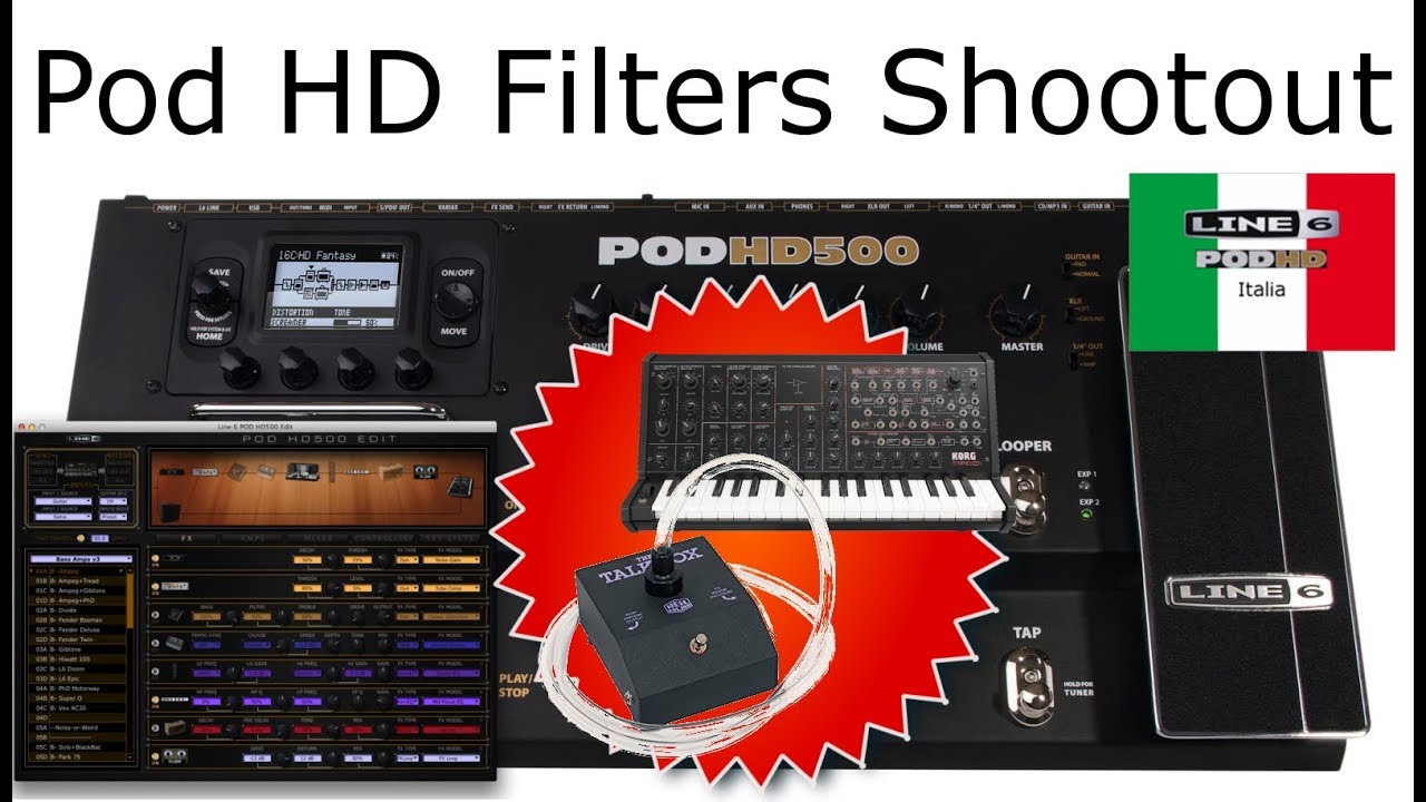 Line6 Pod HD - All Filter Effects Shootout (No Talking)