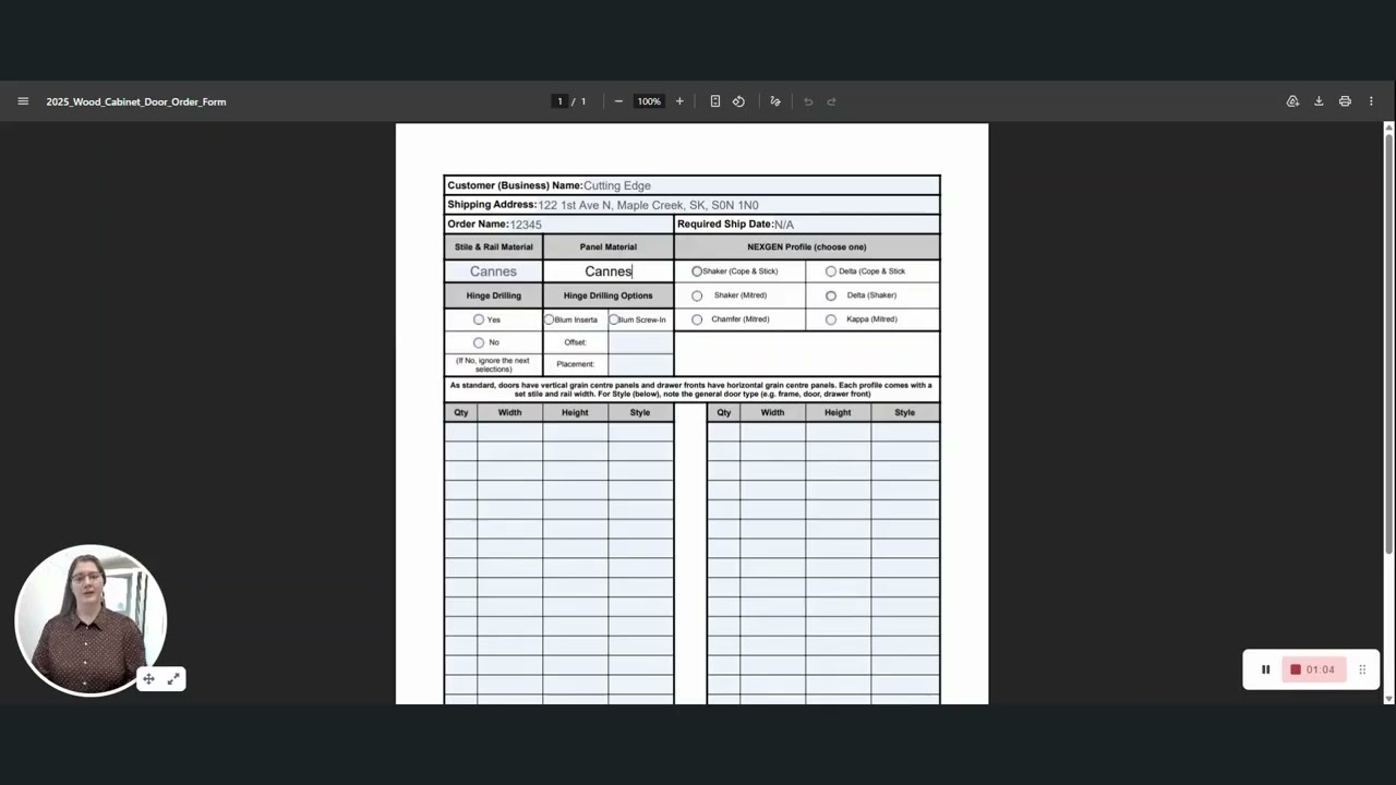 How To Order NEXGEN™ Doors (Fillable PDF Guide)