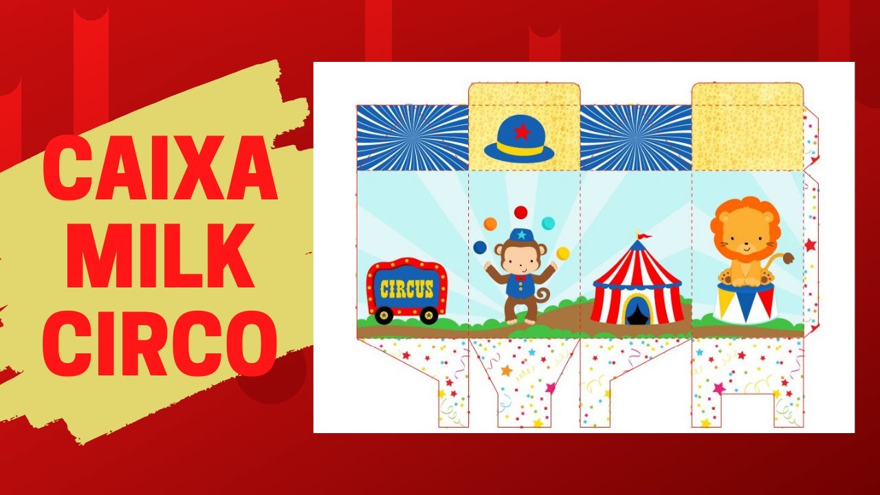 Caixa Milk Circo | Preenchimento Silhouette Studio