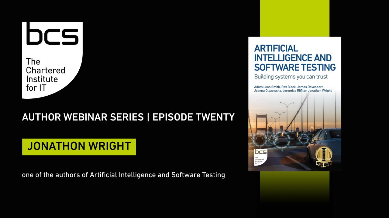Author Webinar Series | Jonathon Wright | AI-driven software quality