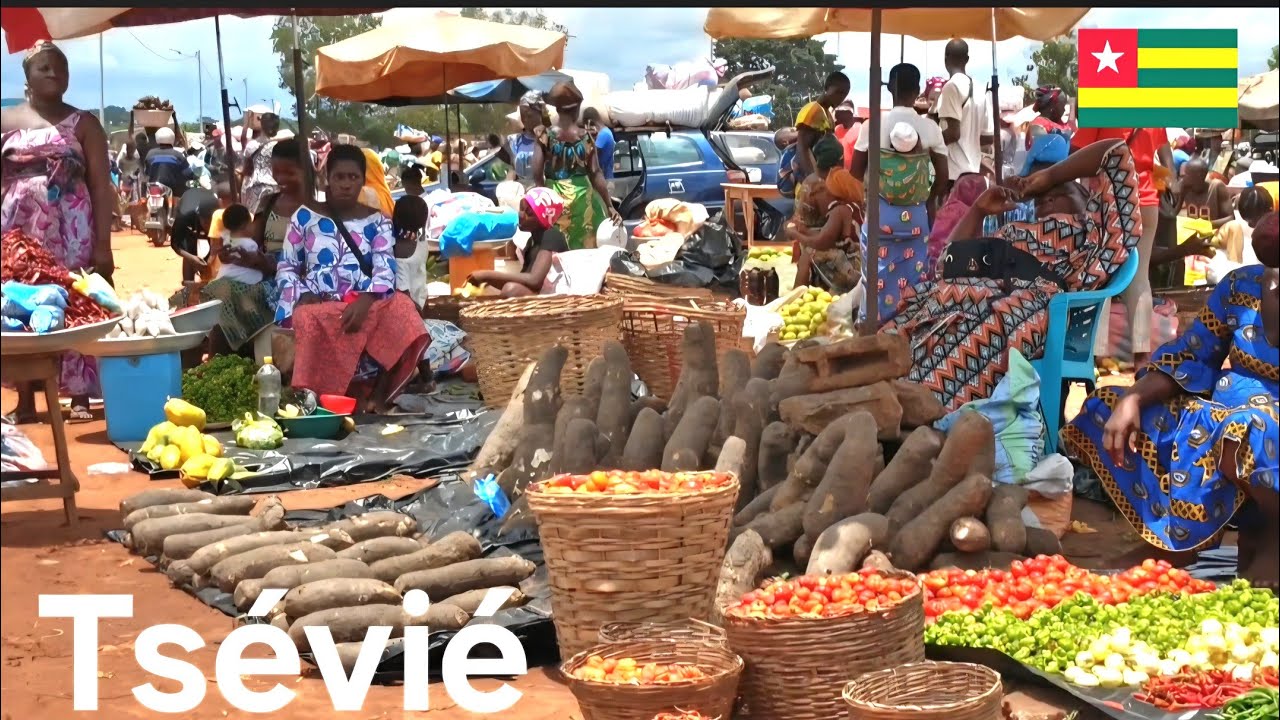 Tsévié huge village market day in Togo west Africa #Togo Vlog 