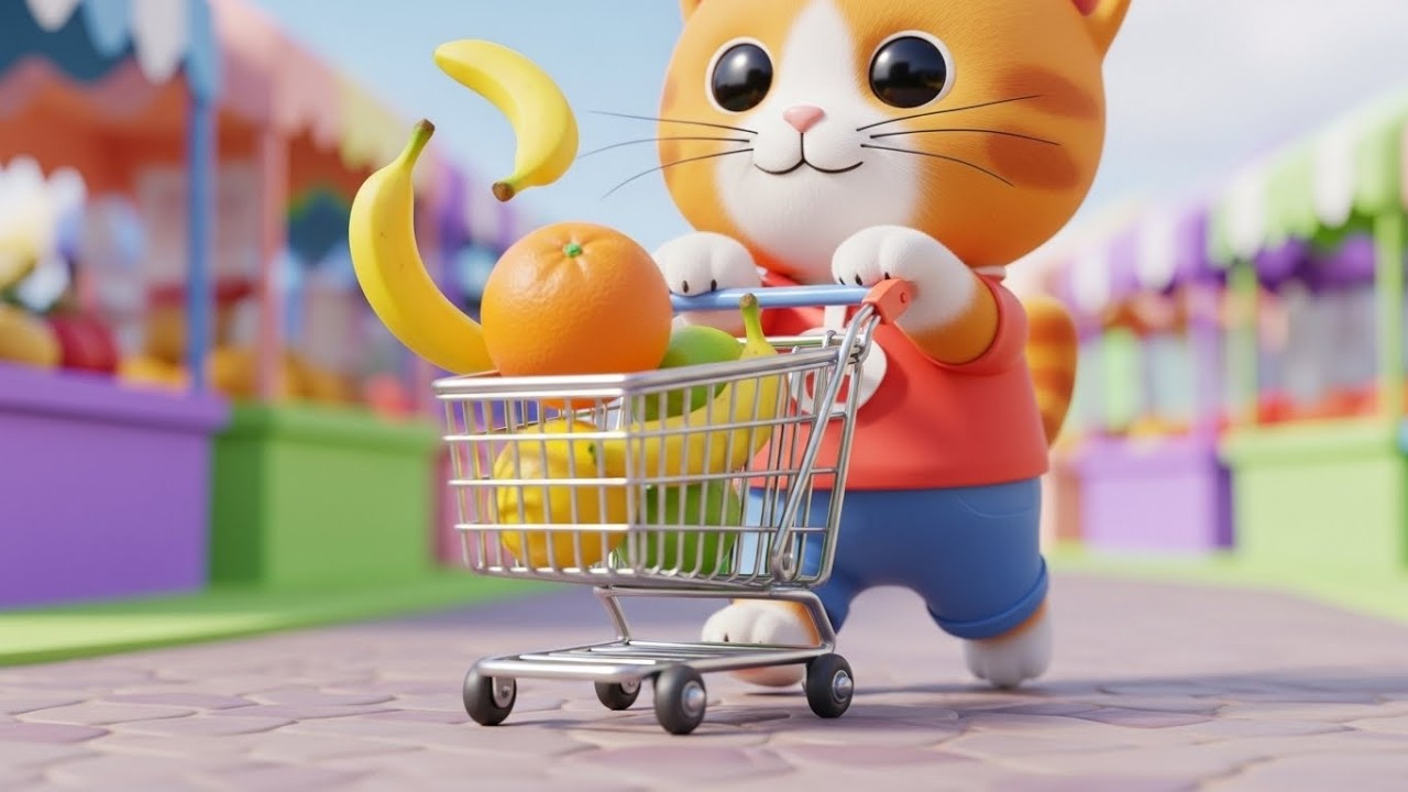 Китти отправляется за покупками на фруктовый рынок 🐱🍎🛍️ | Мультфильм для детей и весёлые приключения