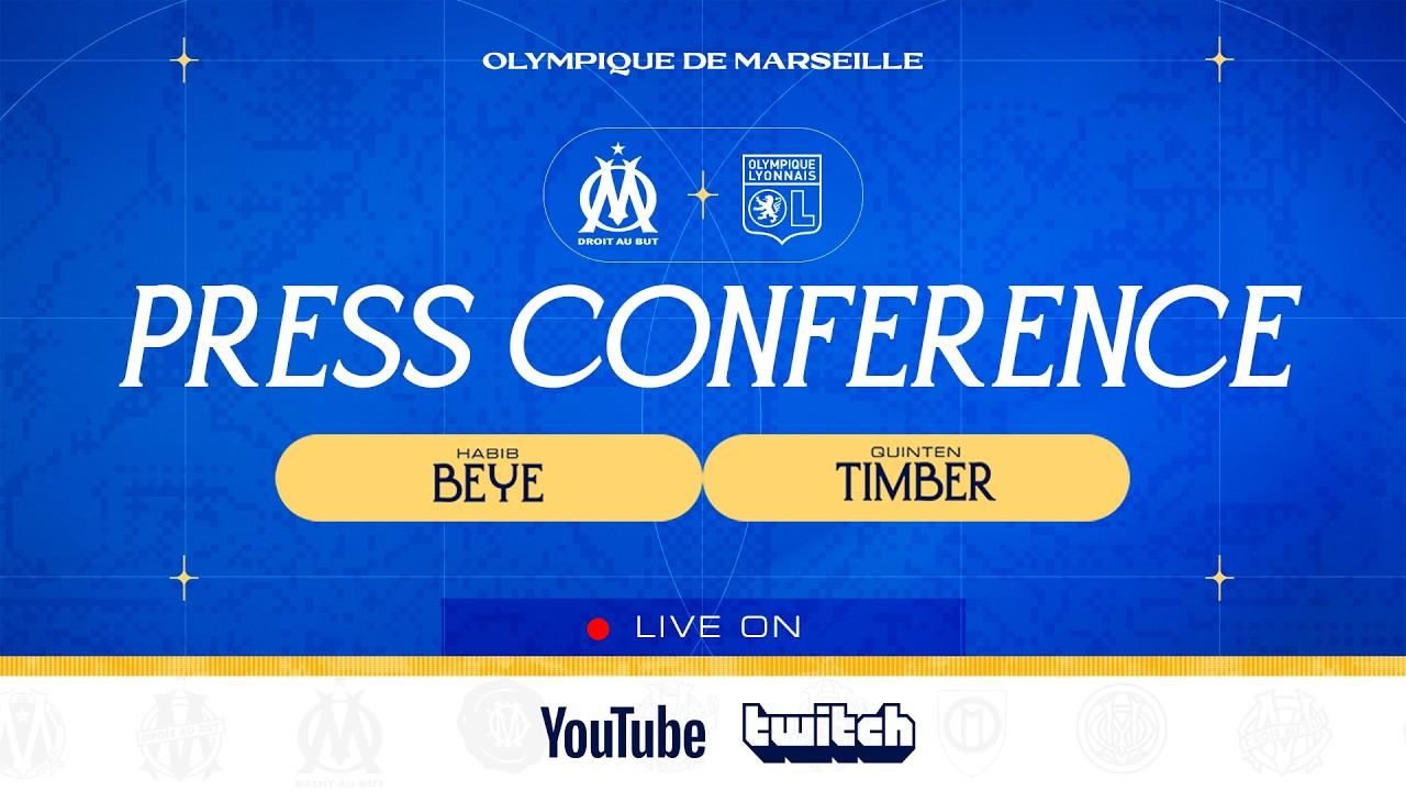 🎙️ Suivez en direct la conférence de presse d’Habib Beye et Quinten Timber avant #OMOL