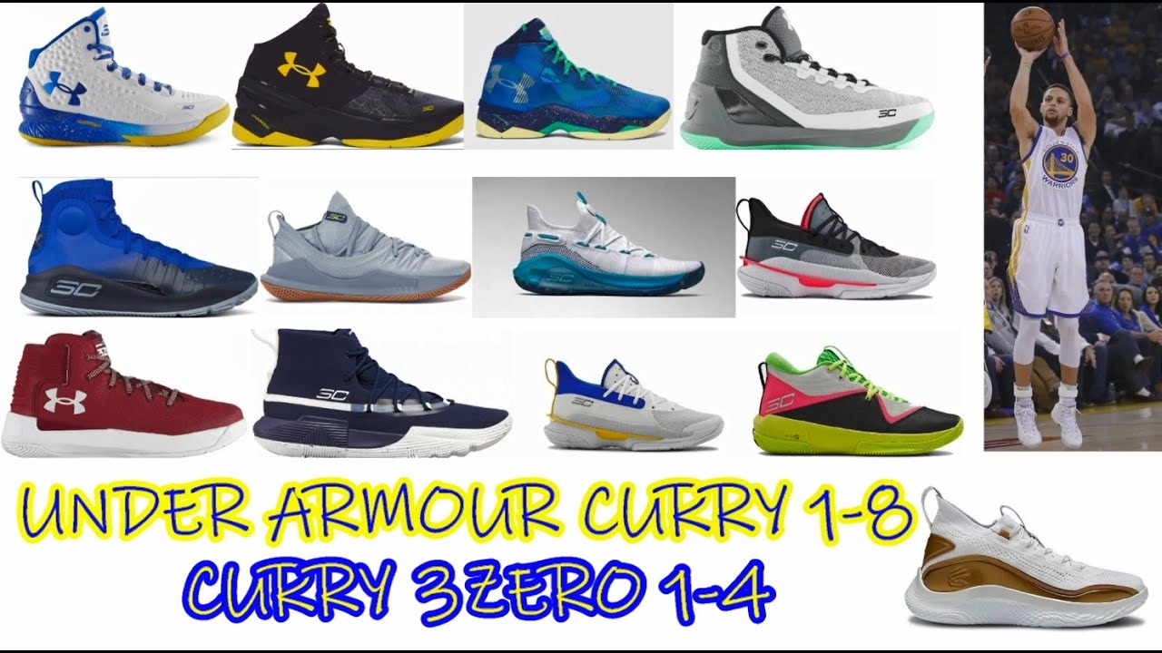 Under Armour Curry 1-8  and Curry 3Zero 1-4