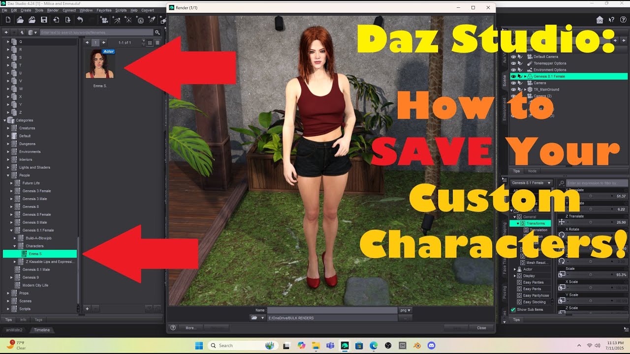 Daz Studio: SAVING CUSTOM CHARACTERS