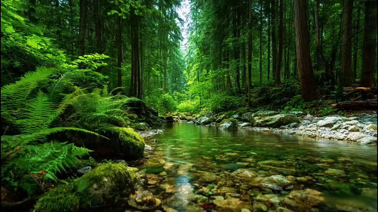 Peaceful Forest Nature Sounds | Gentle River Flowing Sounds | Peaceful Birds Chirping Ambience